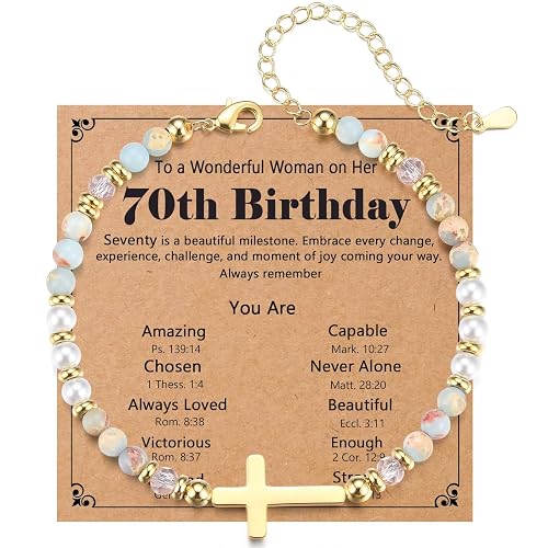 21-70th Birthday Gifts for Women Cross Bracelet Woman Jewelry |