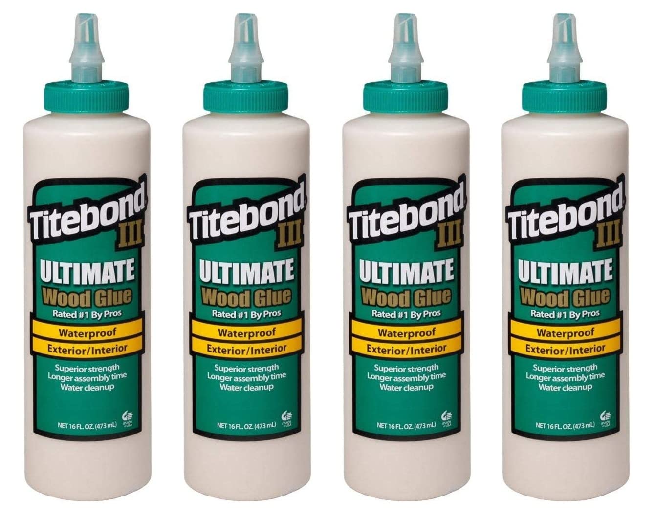 Titebond III Ultimate Wood Glue Bundle, 16Ounces 1414 (4Pack