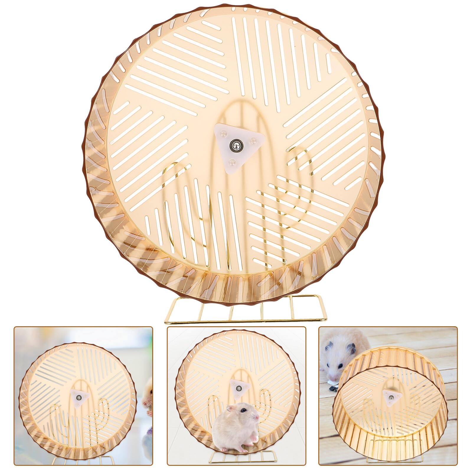 Ciieeo Rueda de Hámster Silenciosa Soporte, Accesorio para Ejercicio de Chinchilla y Erizo, Tamaño Grande, Material Plástico Resistente, Adecuado para Mascotas Pequeñas y Color Aleatorio