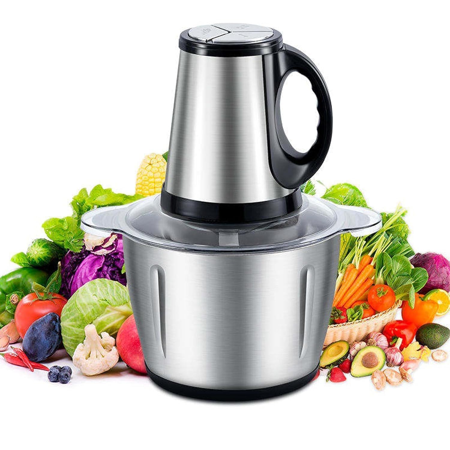 Dealsure Chopper Electric for Kitchen | Delite Vegetable & Meat Stainless Steel Body, Bowl & Motor | Chopper for Kitchen Use | Mixer Grinder & Garlic Peeler (2 LTR)-image-22