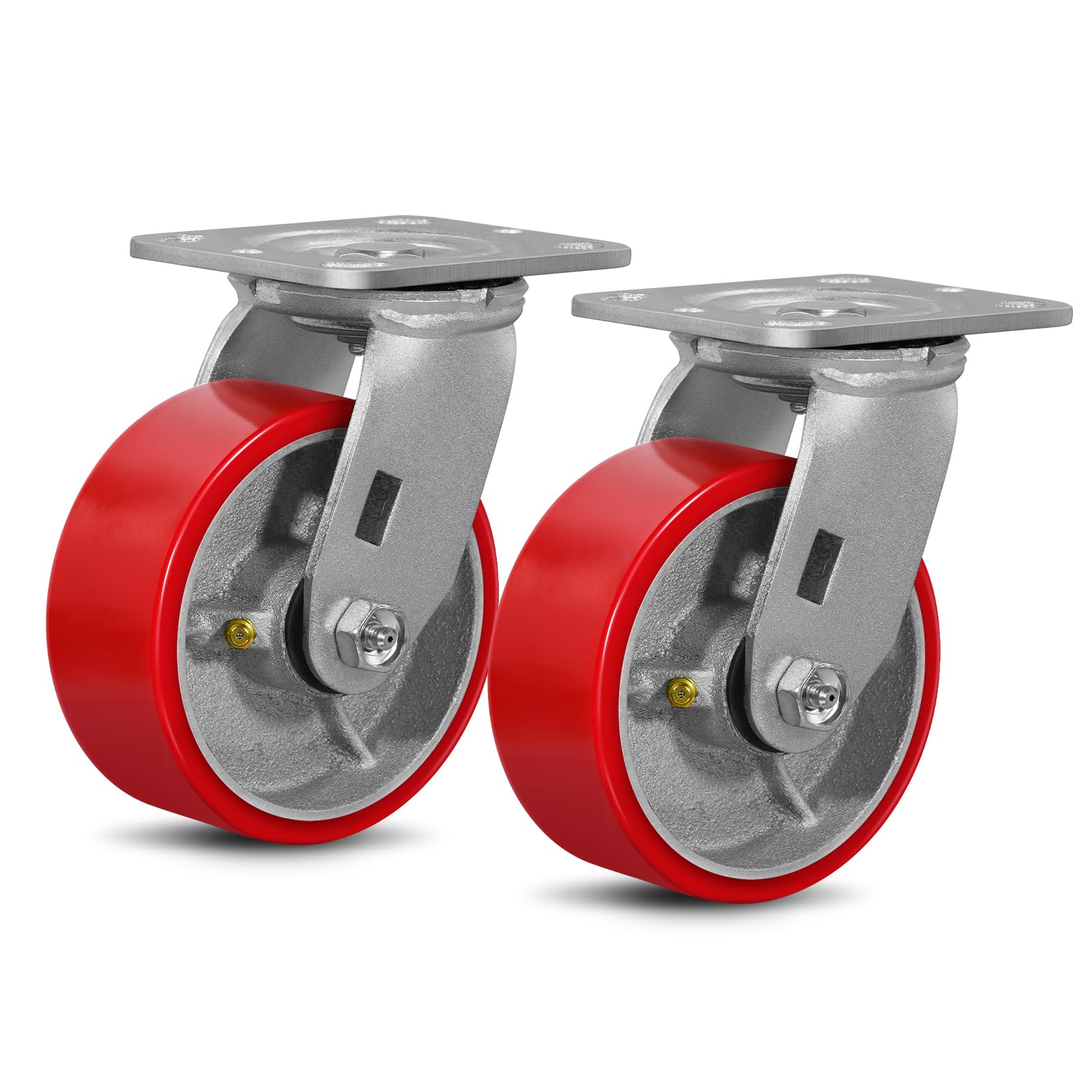 Heavy Duty Plate Casters - 4 Wheels, Brake & Swivel -27