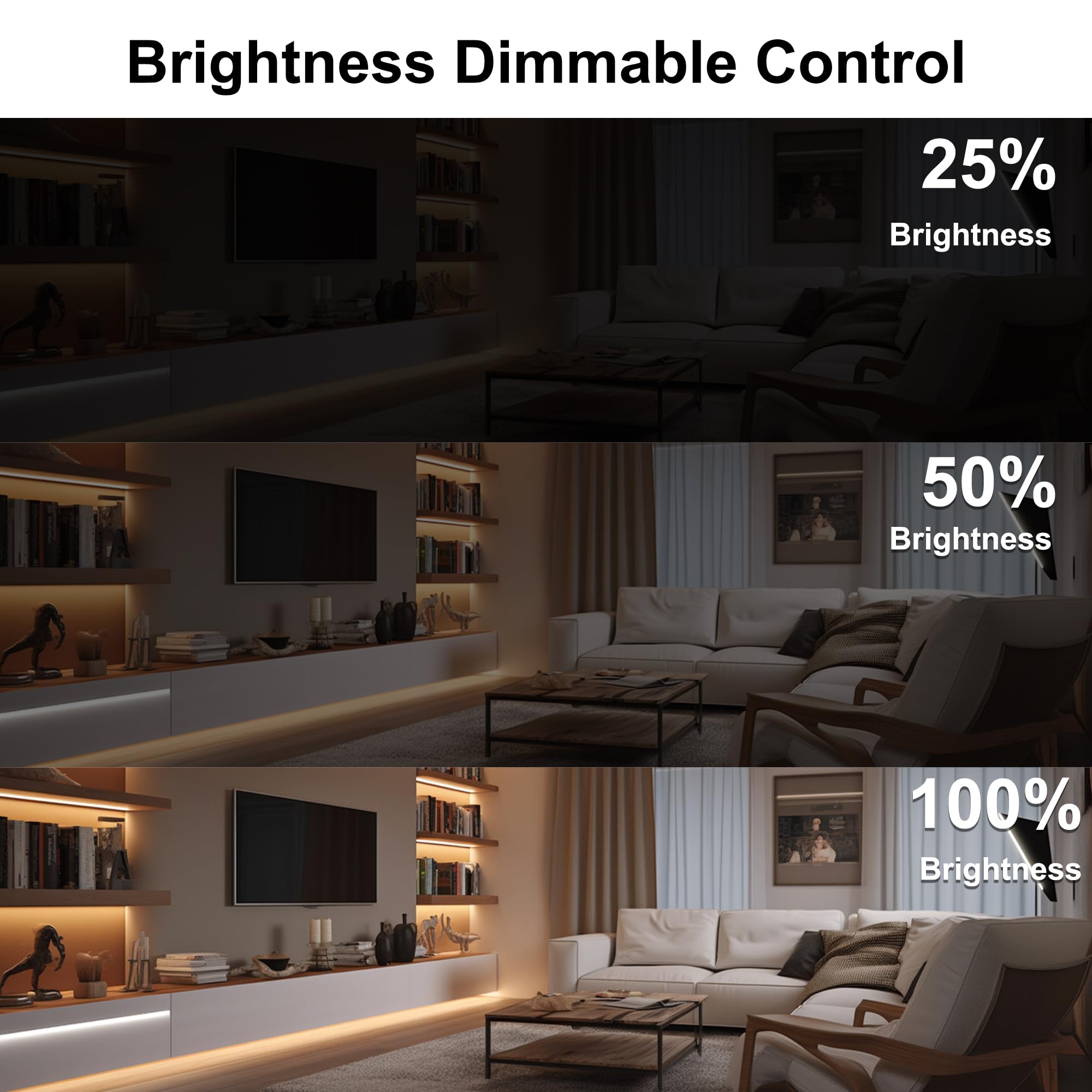 TTWAY Tira LED COB 20m, Tira LED 2700K con Fuente de Alimentación, Control Remoto, 384LEDs/M, DC24V, CRI 90+, 8mm Ancho, Tira LED Blanco Calido Regulables para Decoración del Hogar (2x10m)
