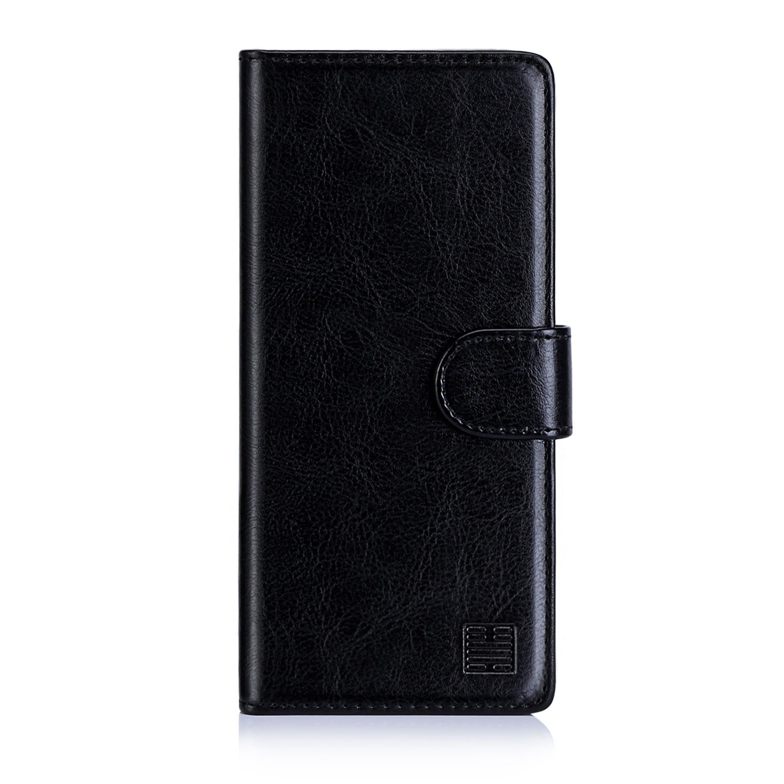 Book Wallet PU Leather Flip Case Cover for BlackBerry Key2, Design with Card Slot and Magnetic Closure - Black