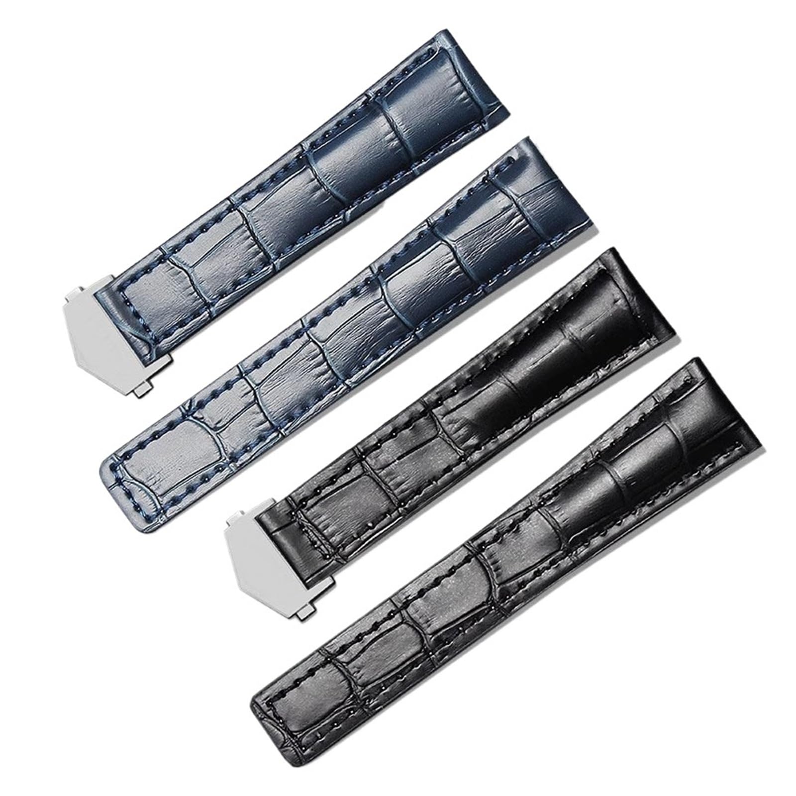 Genérico NASUNJIA Correa De Cuero Genuino De 20 Mm, 22 Mm Y 24 Mm Compatible Con Relojes Carrera Monaco, Pulsera Negra Y Marrón.