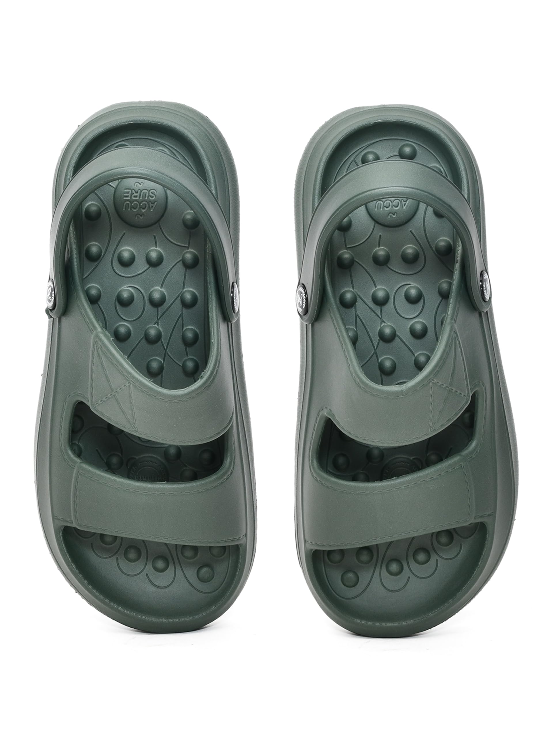 Accupressure Slip-On Sandals for Men with Back Strap | Lightweight Soft Cushion Massage Footbed Slides | Slipper for Indoor & Outdoor-image-41