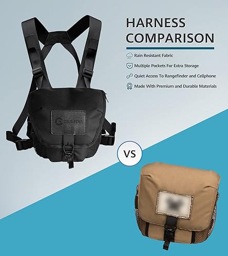 Miniatura 5 de GAIARENA - Arnés de binoculares, impermeable, con bolsa de telémetro para binoculares de 12 x 42 pulgadas, arnés de pecho binocular ajustable para