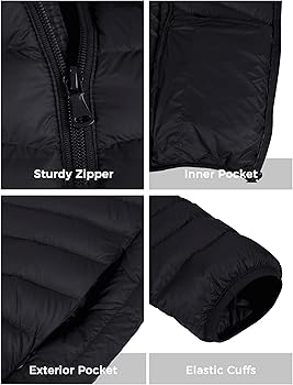 ZSHOW Men's Lightweight Packable Puffer Jacket Hooded Insulated