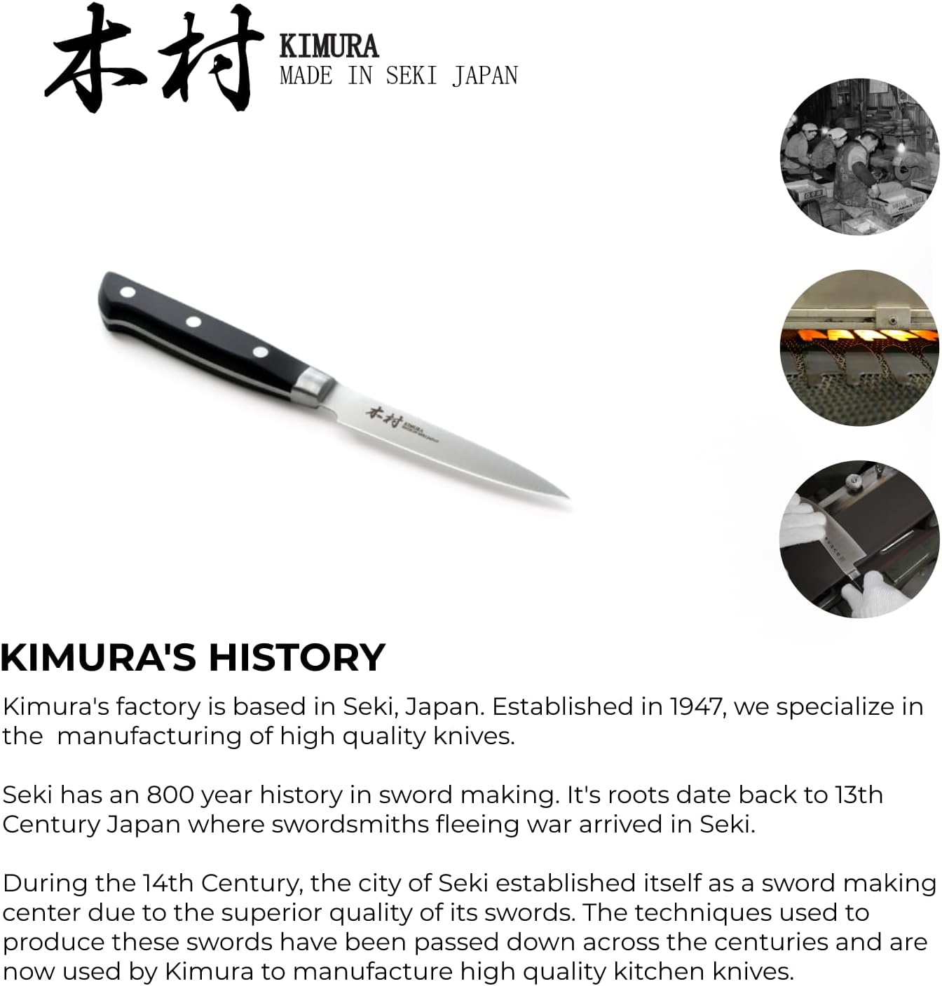 Kimura Paring Knife, [Made in Japan], 3.5 inch Professional Chef Knife, Ultra Sharp High Carbon Molybdenum Stainless Steel Kitchen Knives, Chefs Knife with Ergonomic Handle - Japanese Chef's Knife