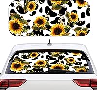 Vista 41 de Biyejit Parasol para ventana trasera de coche de vaca blanca y negra con ventosa, accesorios de automóvil con estampado de vaca, bloqueador solar