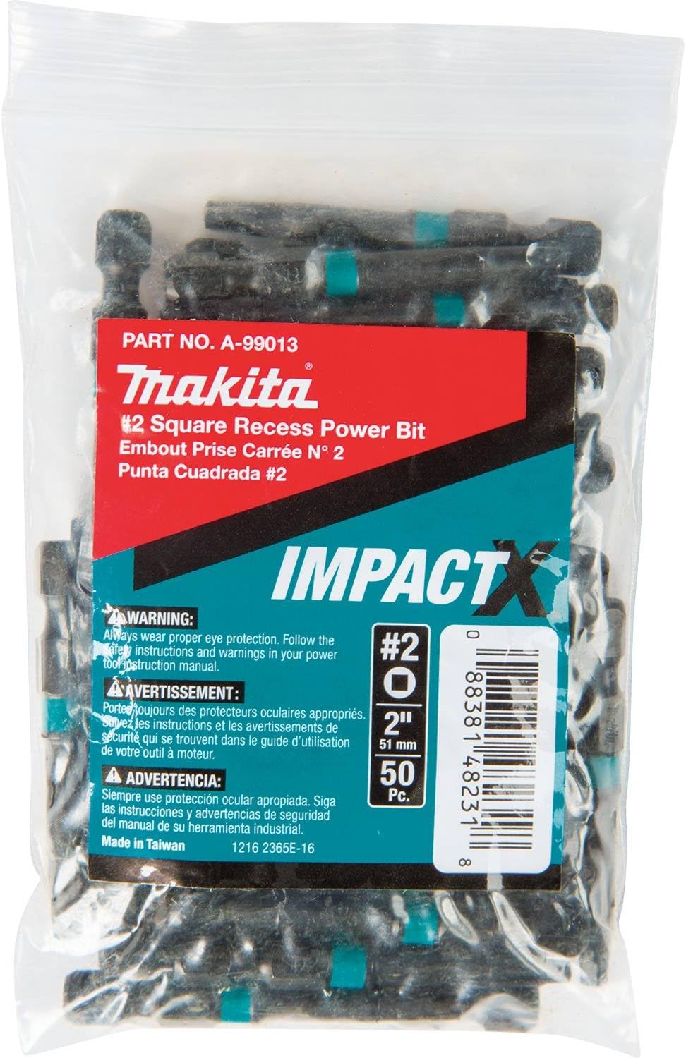 Makita A-96702 Impactx 2 Square Recess 2″ Power Bit, 2 Pack