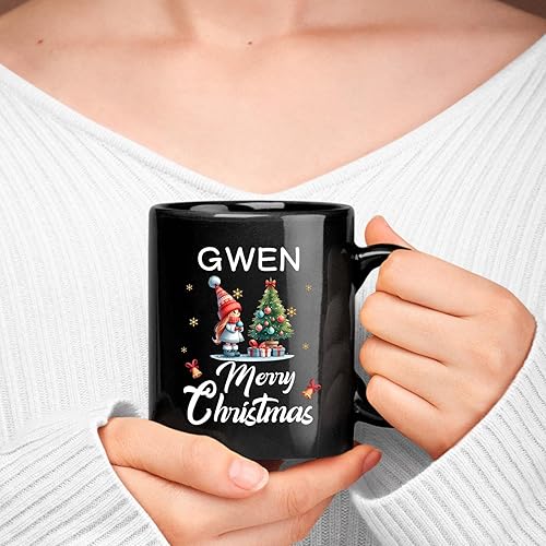 Vista 14 de Taza de café de Navidad personalizada con muñeco de nieve, taza de cerámica de Navidad, taza de Navidad personalizada con nombre, taza de Navidad