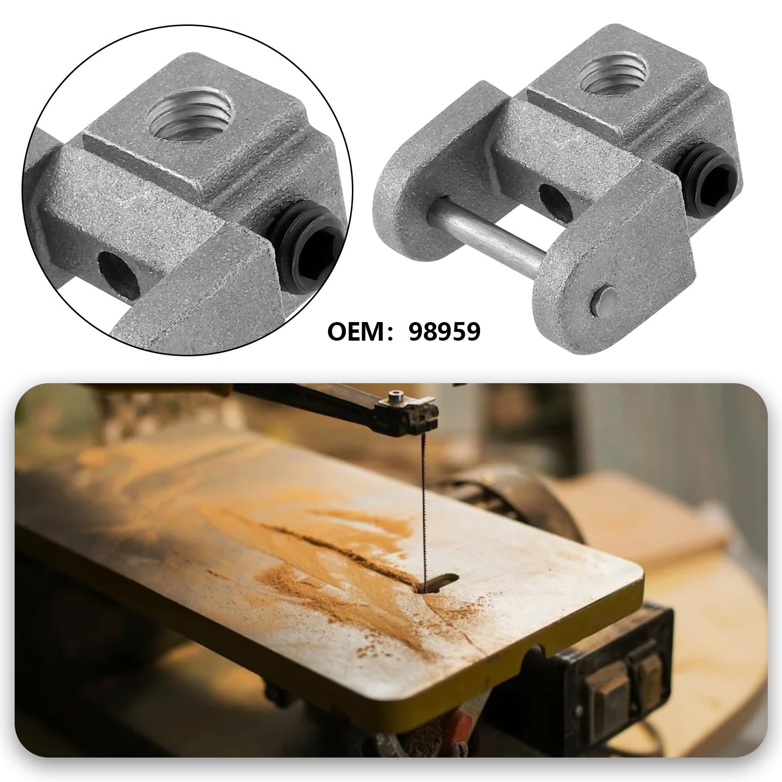 Be In Your Mind 2Pcs Spare Fretsaw Scroll Saw 2x2 cm Pinless Blade Adaptor 0.7mm Wire Blade Chuck Pull Pattern According to the Curve Bar Multi-Purpose Multi-Faceted Tooth Line - Image 2