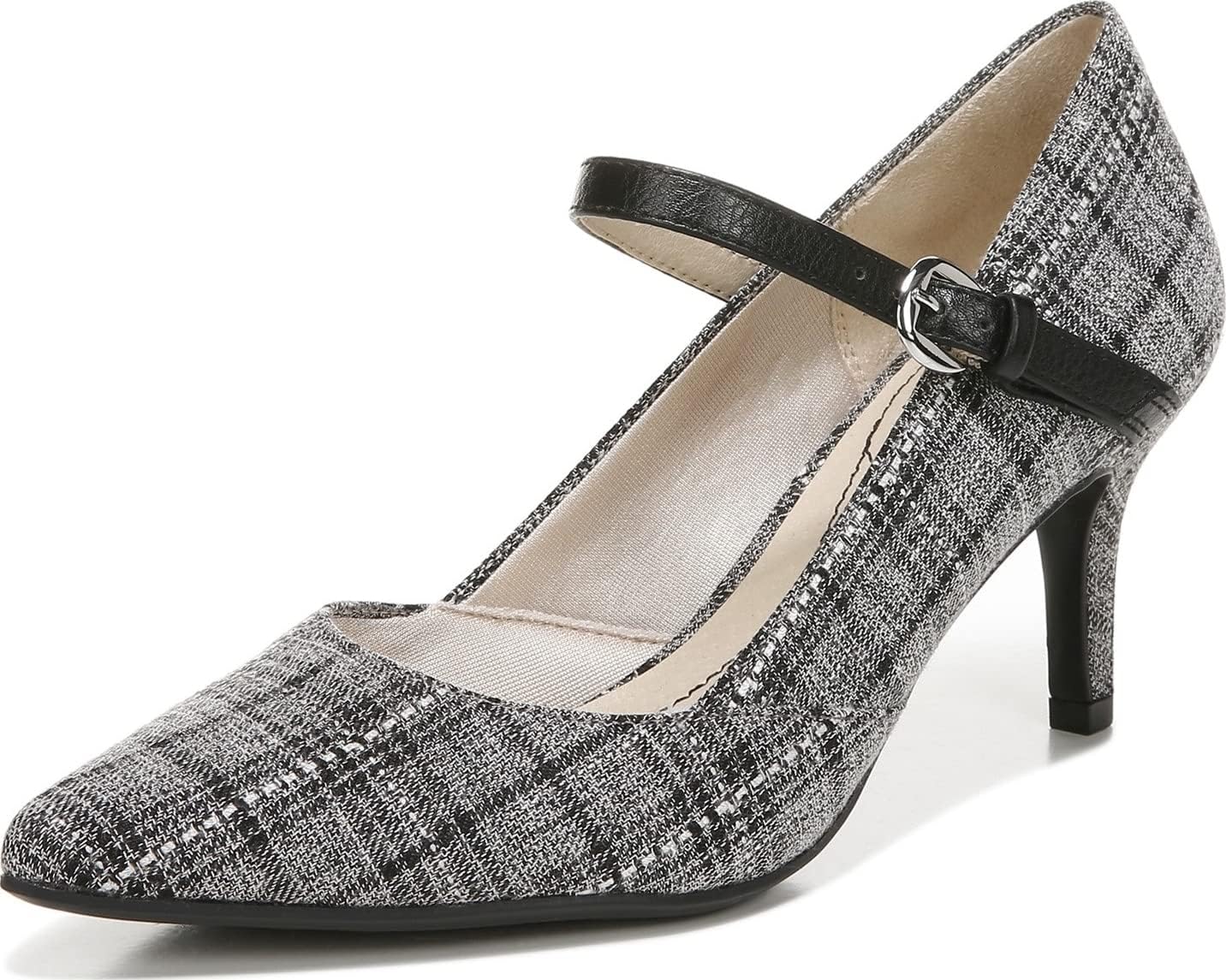 LifeStride Womens Sandrine Pump Black Plaid 9.5 M