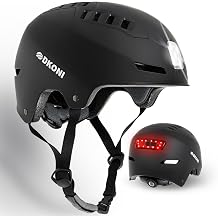 DKONI Bike Helmet with LED Lights Bicycle Helmets Commuter Cycling Helmet USB Rechargeable Front &amp; Back LED Light Helmet for Adult Men Women