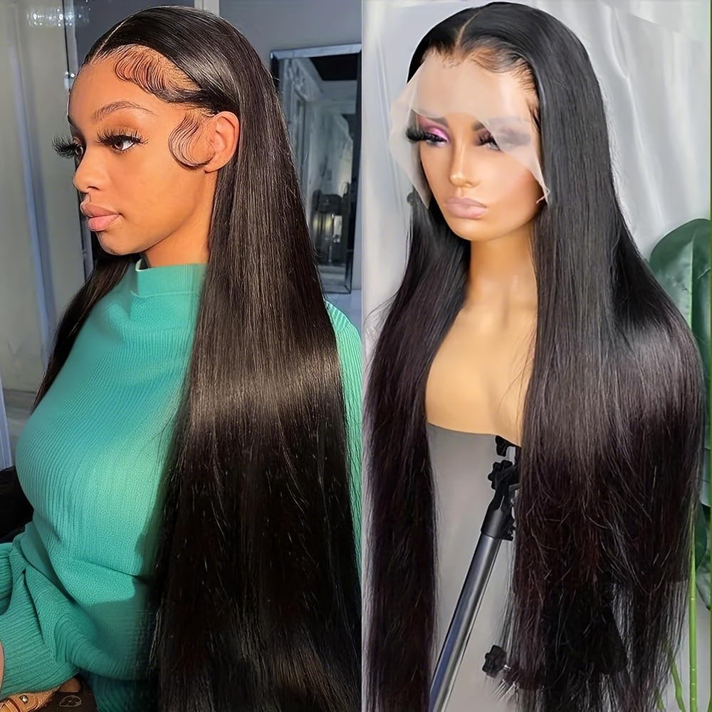 24 Inch Body Wave 13x4 Lace Front Wigs Human Hair 180% Density Glueless Body Wave Human Hair Wigs HD Transparent Lace Frontal Wigs for Women Natural Color