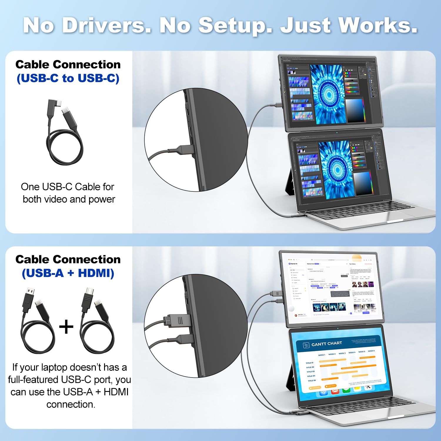 KEFEYA Tragbarer Monitor, 16.2" FHD 1200P Laptop Bildschirm Erweiterung, Monitor mit 360° Drehbarer Magnetischer Halterung, Reisemonitor für Alle Laptops, Plug & Play für Windows/Mac/Chrome/Xbox/PC