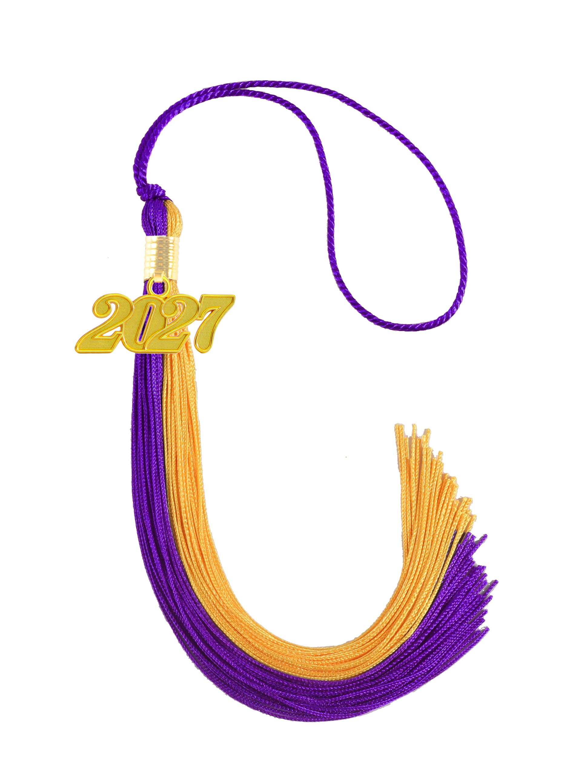 Purple and Gold Graduation Tassel 2027 for Grad Cap