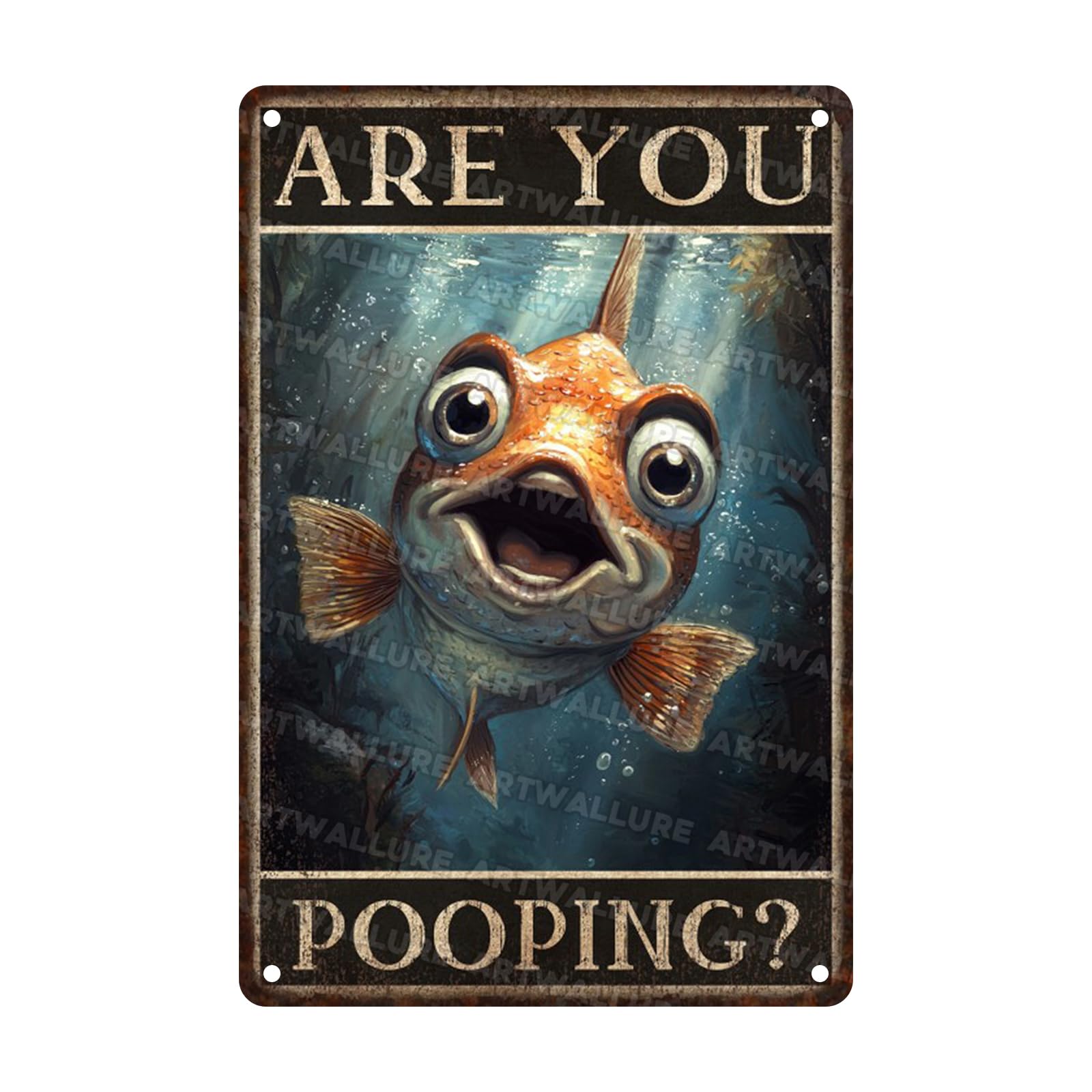Anceky Are You Pooping Metal Sign Retro Tin Sign Wall Decor for Yard Garage Garden Home Farmhouse 12×16 Inch