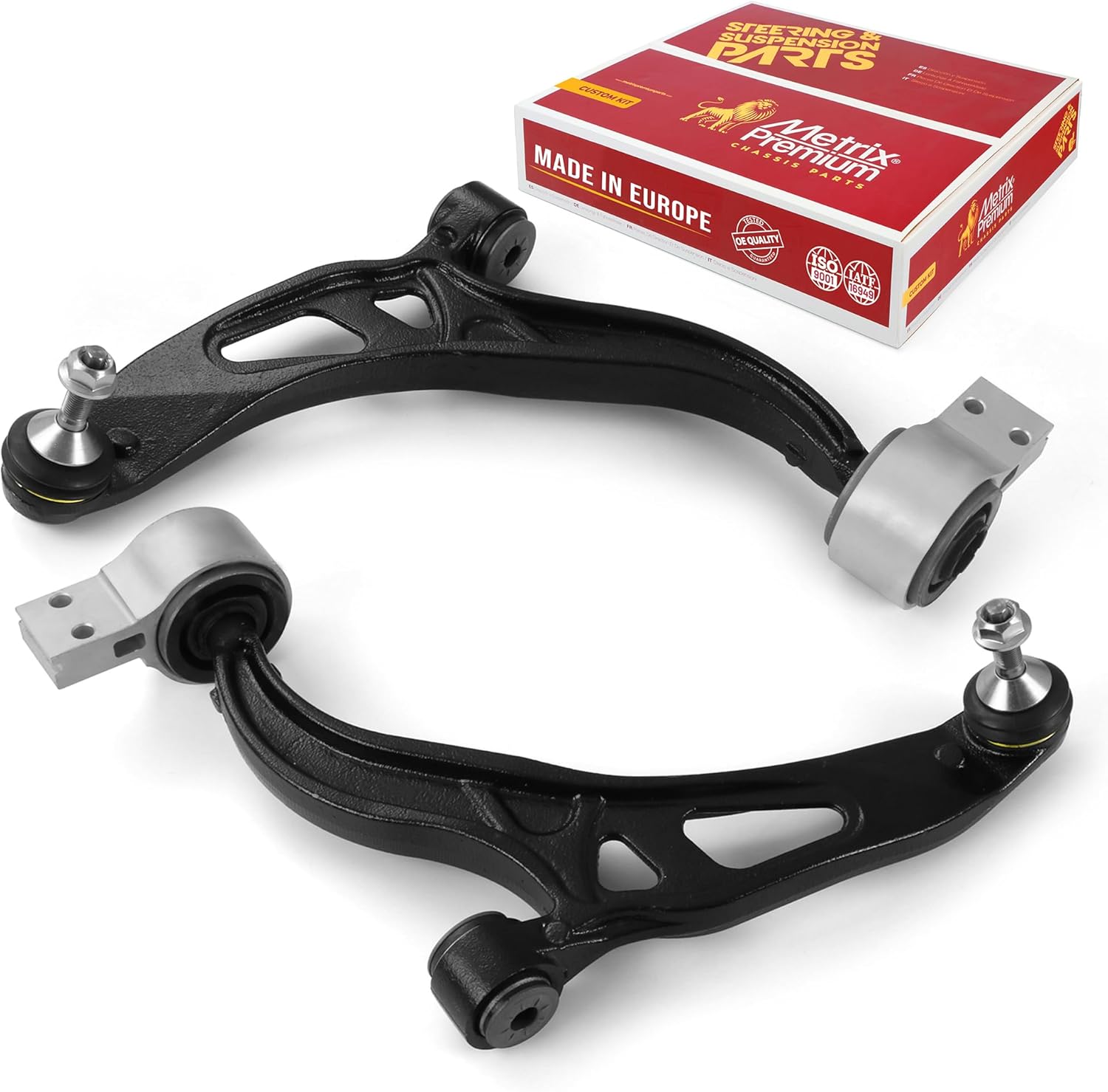Metrix Premium Chassis Parts - Front Left & Right Lower Control Arm w Ball Joint & Bushing Assembly Kit Fits 11-19 Ford Explorer, 13-19 Police Interceptor Utility, RK622216, RK622215, Made in Europe