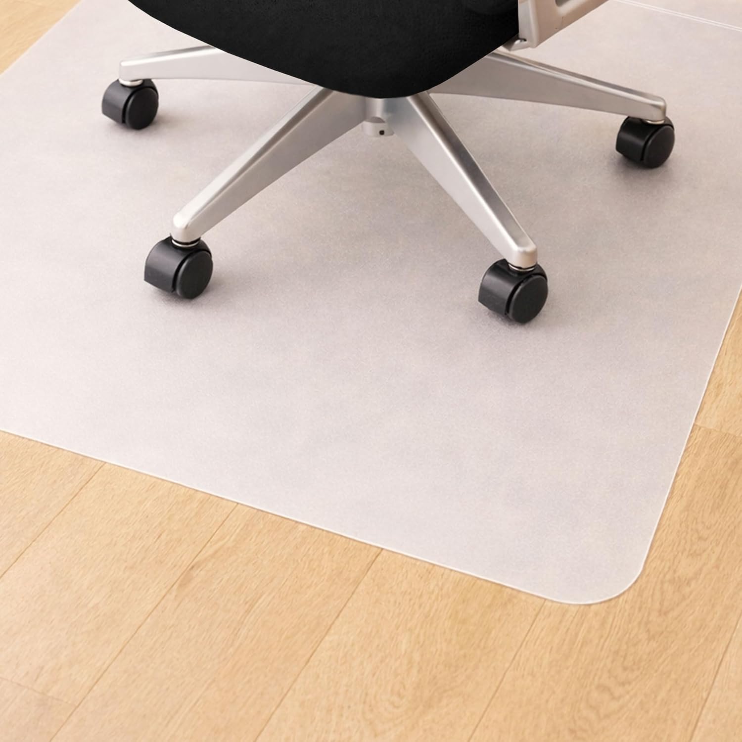Marvelux Anti-Slip Chair Mat for Hard Floors, 46" x 57" Durable White Office Hardwood Floor Protector with Non-Slip Backing, Rectangular, Durable Eco-Friendly Polypropylene, Foldable, Multiple Sizes