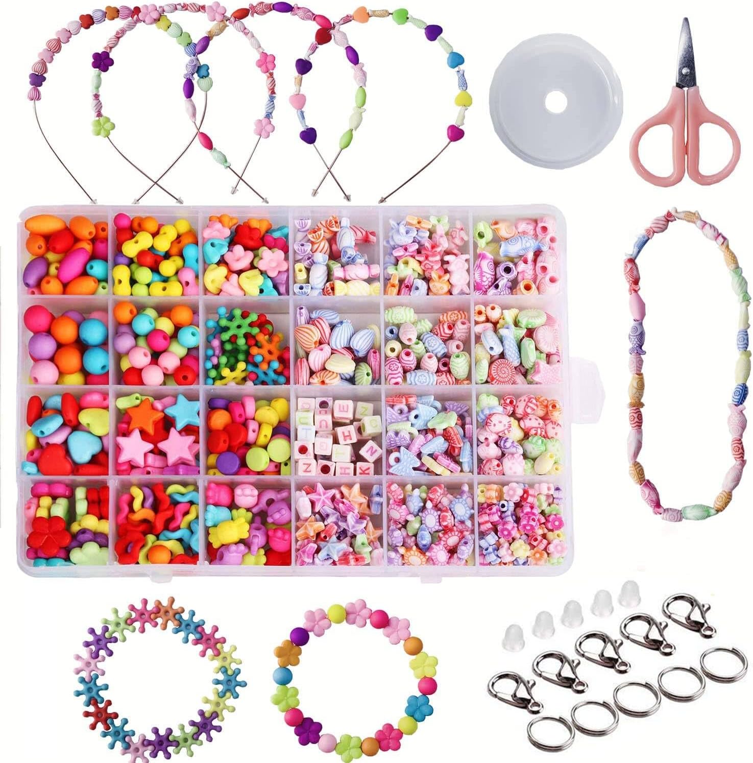 Satmarhz Jewellery Making Kit for Girls, Colorful Bracelet Making Set for Kids DIY Craft Necklace Making, Activity Toys for Girls Age 6-12 Years Old