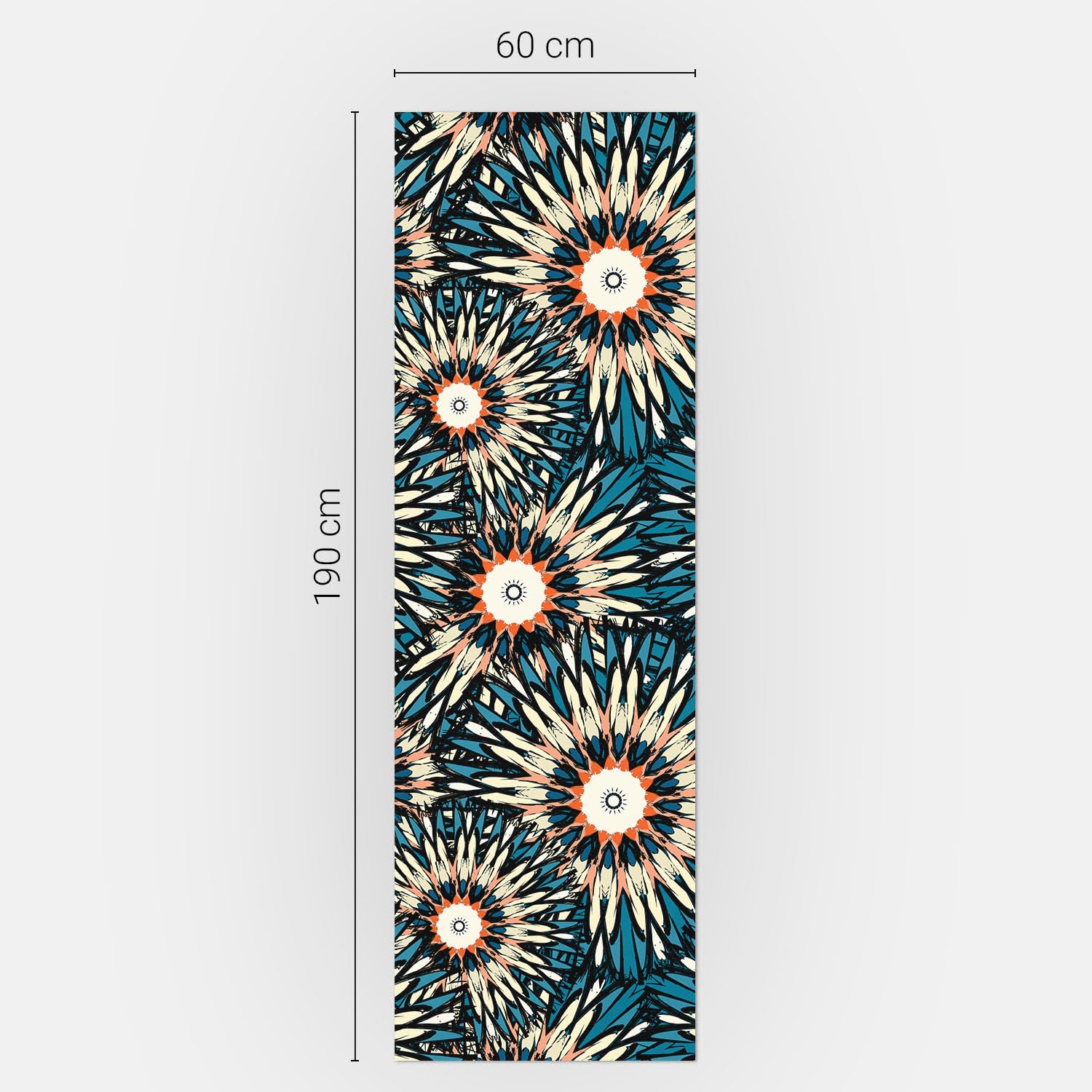 Autocollant pour Réfrigérateur 60x190 cm Protection Contre les Dégâts Décalcomanie pour Cuisine Auto-adhésif Décoration Couvrant Entièrement Sticker - Motif floral avec des rayons