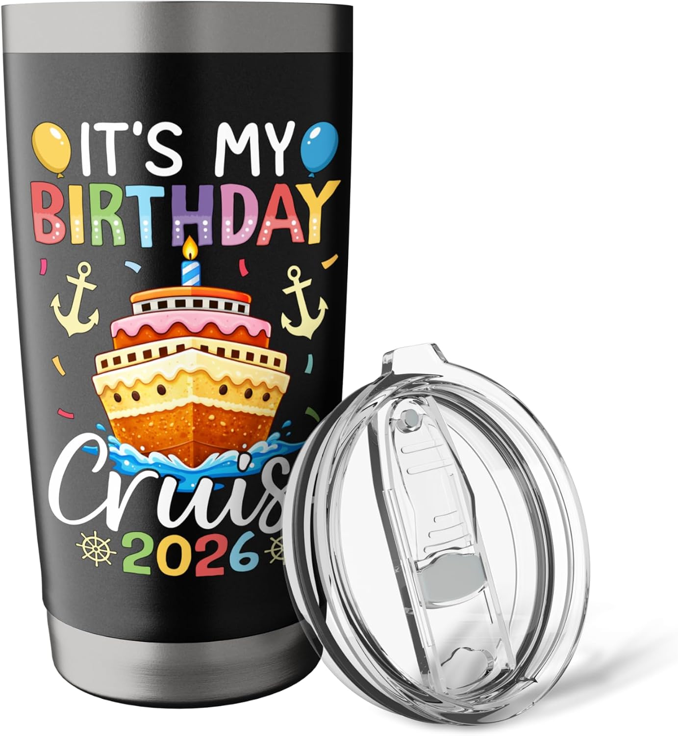 Its My Birthday Cruise 2026 Birthday Cake Ship Stainless Steel Insulated Tumbler image 5