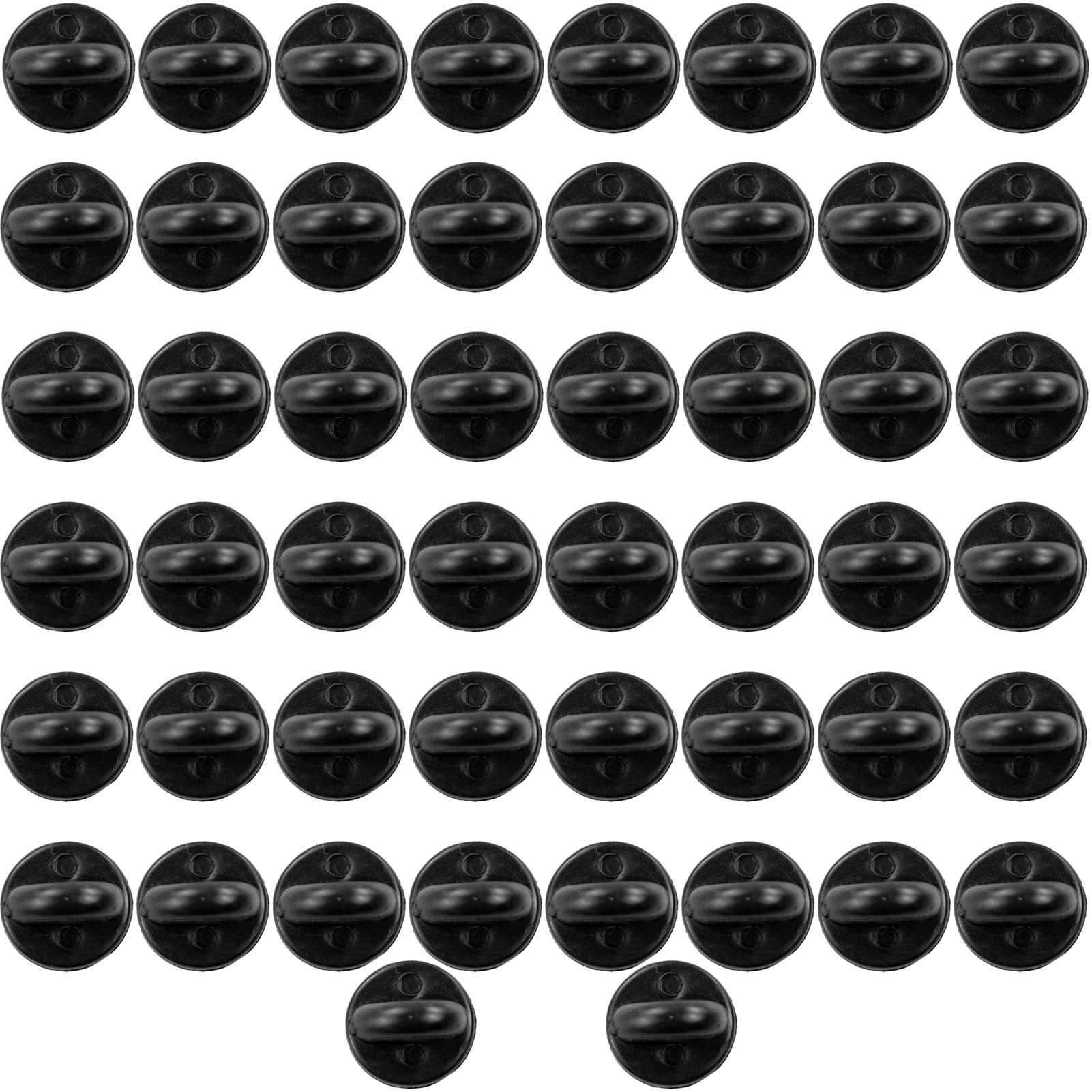 50 Pcs Butterfly Clutch Pin Backings, Rubber Pin Back,Safety Backs Replacement Uniform Locking Pin Backs Tie Tack Pins Keepers for Lapel jewelry Making Hats Badges (Black 0.45 Inches/11.5mm Diameter)