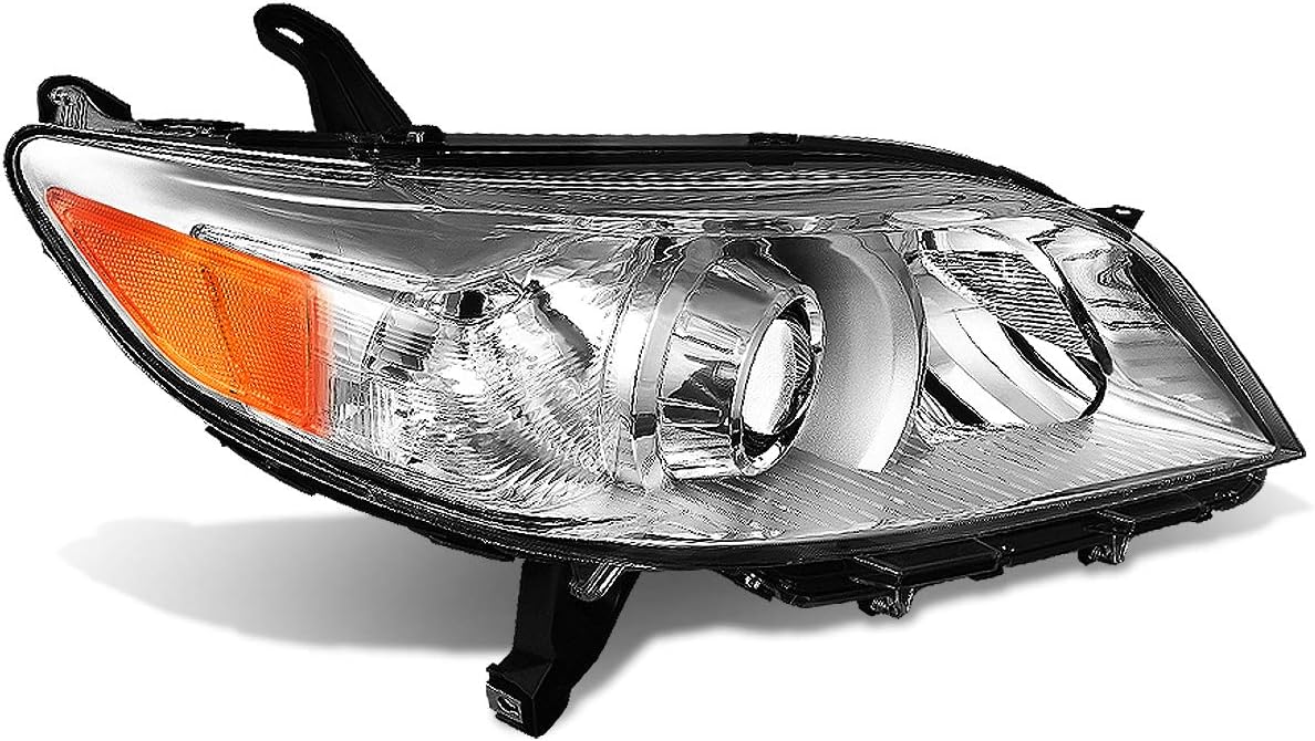 Auto Dynasty Headlight Assembly Compatible with 2011-2020 Toyota Sienna, Factory Style Headlamp Replacement, Passenger Right Side, Chrome Housing Amber Corner, TO2503199