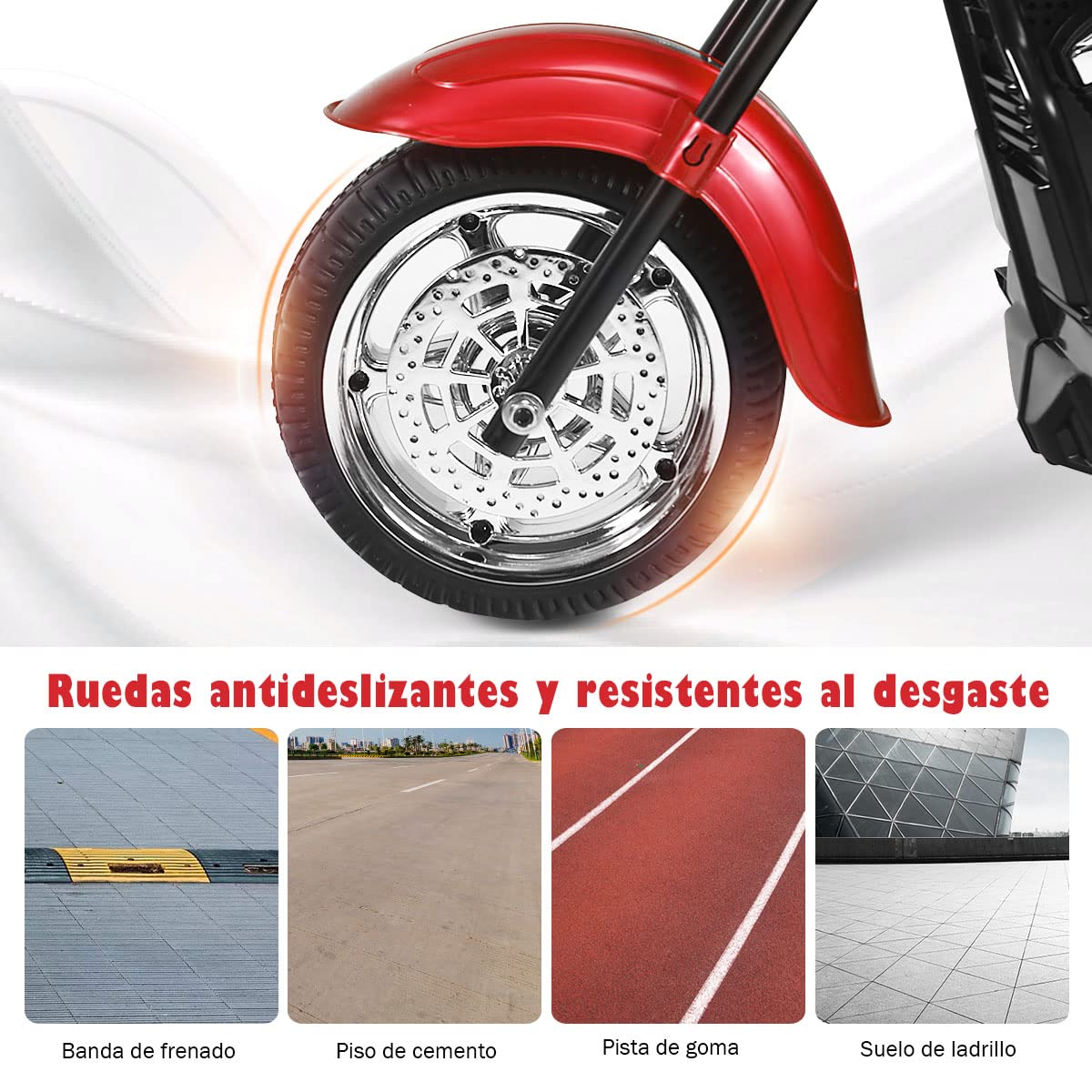 COSTWAY Moto Electrica Niños, Motocicleta Eléctrica 6V para Niños, 91 x 48 x 64 cm, Moto Montable de Batería con Marcha Adelante y Atrás, Faros Regulables, Diseño Llamativo (Rojo)