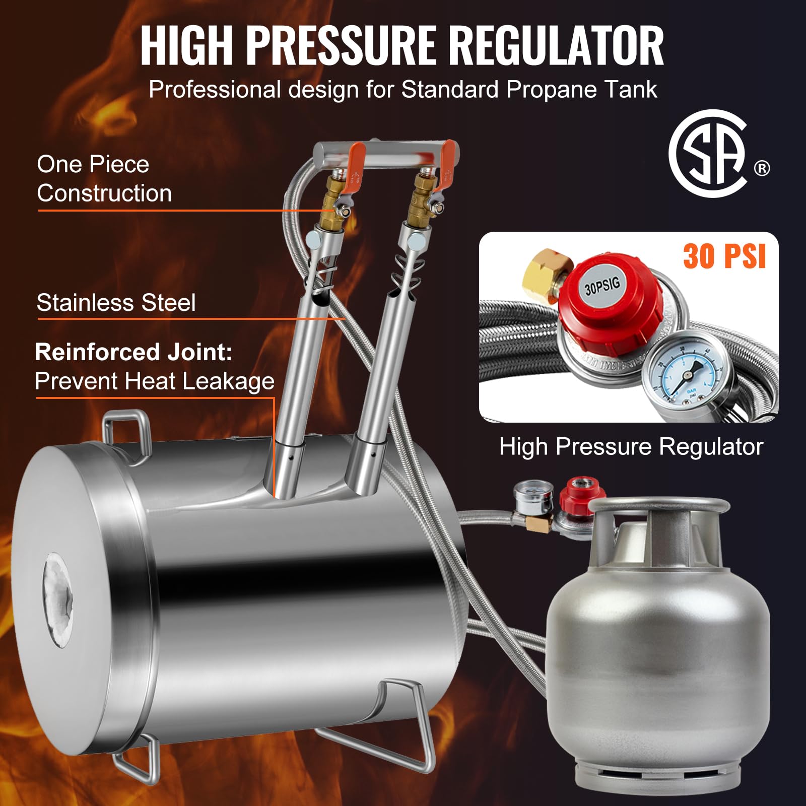 VEVOR Schmelzofen Propan Metall Schmelzofen 12 kg, Edelstahl Schmelzofen Gas 1482 ℃ inkl. 2 x Brenner, 1 x Tiegel, Schmiede Messerherstellung Schmiedeset für Kupfer, Aluminium, Gold, Silber usw.
