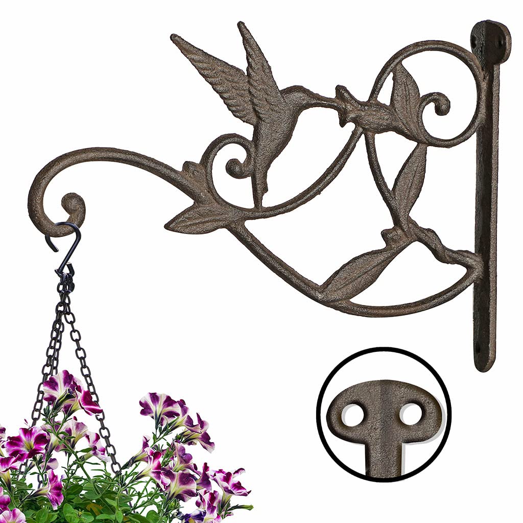 Dibor Hanging Basket Bracket Wall Mounted Garden Planter Hook (Hummingbird)