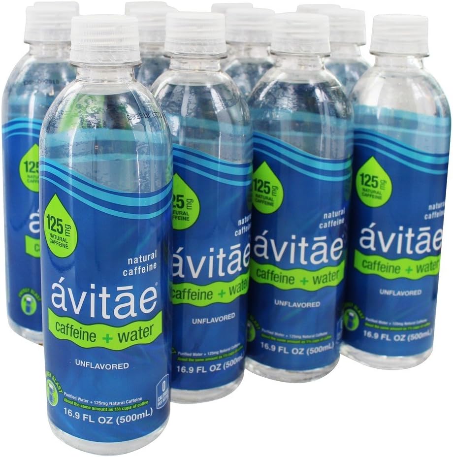 Avitae Natural Caffeine Water 125mg Caffeine | No-Crash Coffee & Soda Substitute | Green Coffee Bean Extract, Zero Chemicals, Zero Sugar, Zero Calories (12 Pack)
