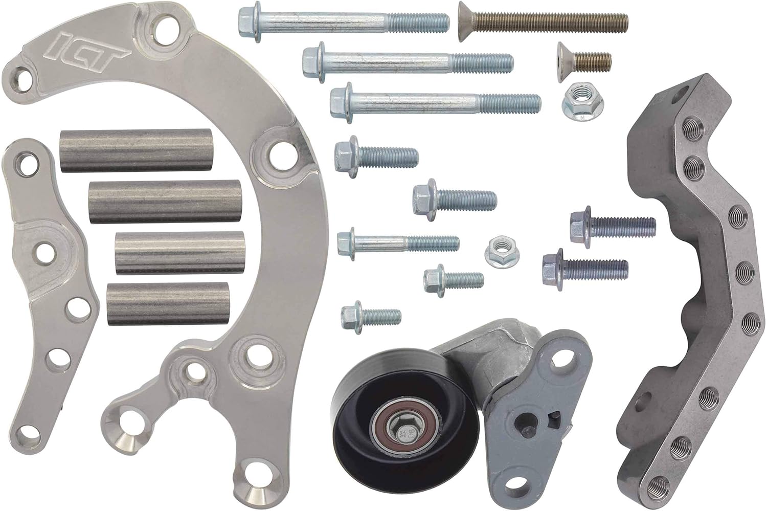 ICT Billet LS Truck Low Mount 4 Rib Air Conditioning Compressor Bracket for Sanden 7176 SD7 Compressor Compatible with LM7 LR4 LQ4 L59 LQ9 L33 L92 L98 LSX 551137-LS74-3