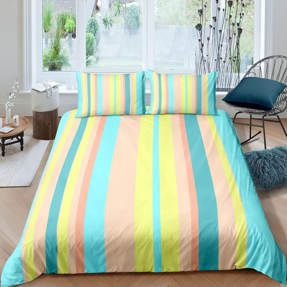 Jingzhang Tie Dye Bed Set Colorful Marble Teen Girl Bedding Watercolor Pastel Pink Blue Purple Duvet Cover Set Marble Abstract Kids Bed Set 3 Piece Bright Girly Bedspreads (King)
