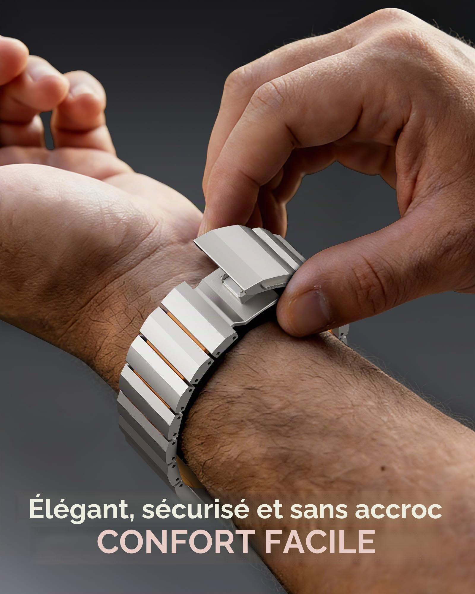 KU XIU Bracelet Titane Silicone pour Apple Watch Ultra 3/2/1, Séries 11-1, SE 3/2 49 mm 46 mm 45 mm 44 mm 42 mm, Magnétique Bracelet de Montre avec Anti-Rayures Revêtement DLC Ultraléger-Titane&Orange