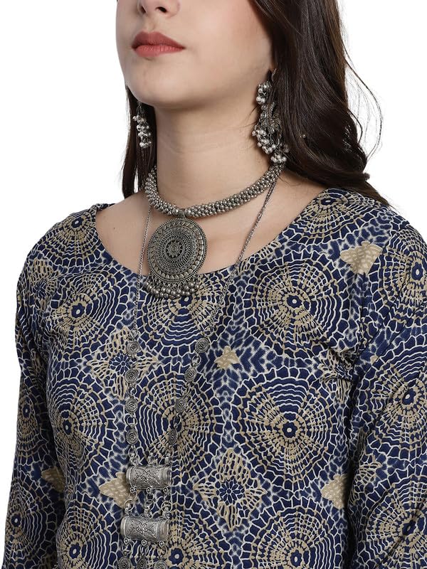 Image of 7Threads Kurti for Women|Kurti|Kurta|Kurta for Women|Crepe Kurti|Printed Kurta|Crepe Straight Kurti Kurti