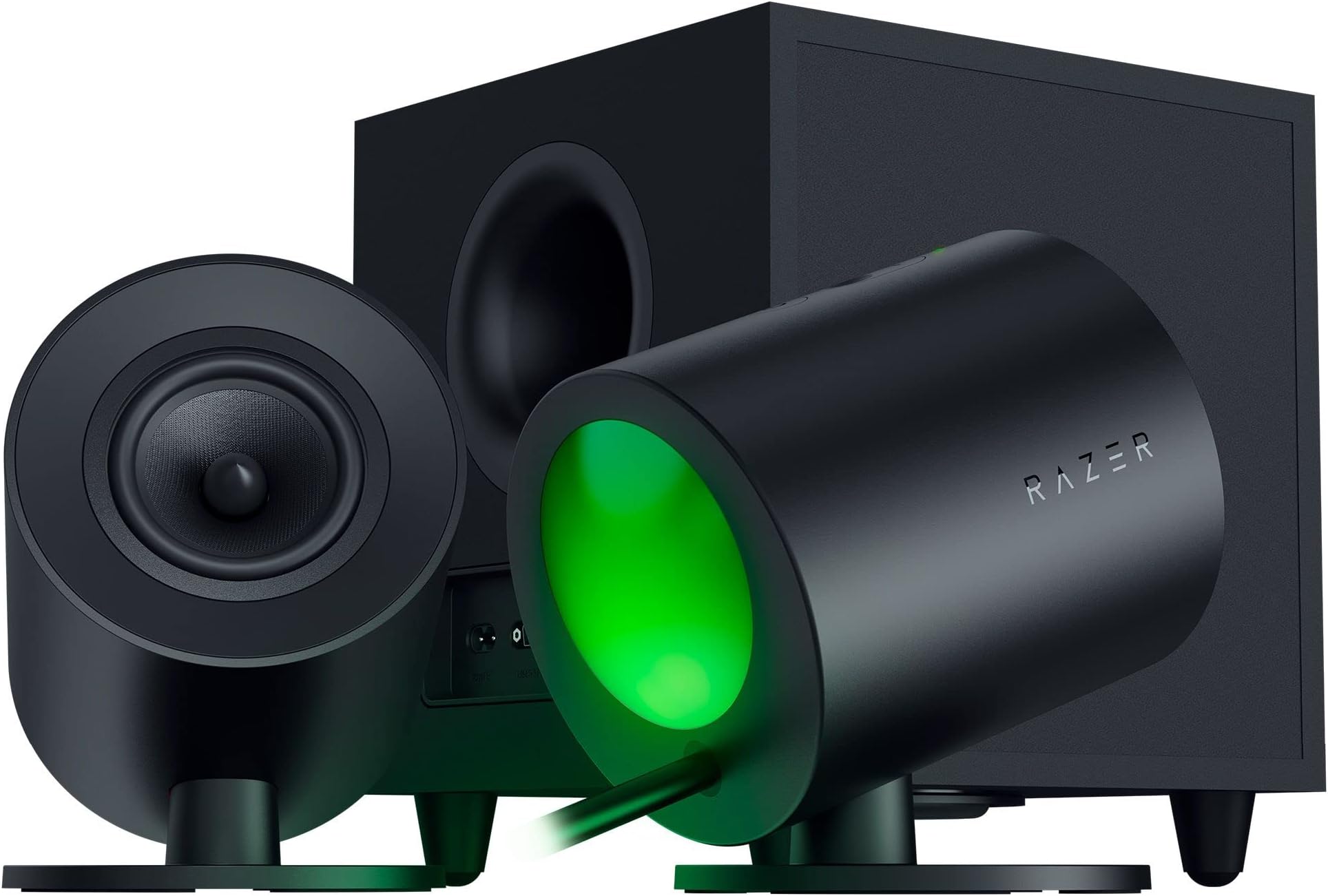Nommo V2 - Full-Range 2.1 PC Gaming Speakers with Wired Subwoofer: THX Spatial Audio - Rear Projection Chroma RGB - 3 Drivers - Down-Firing Subwoofer 5.5 Driver - Wireless Control Pod