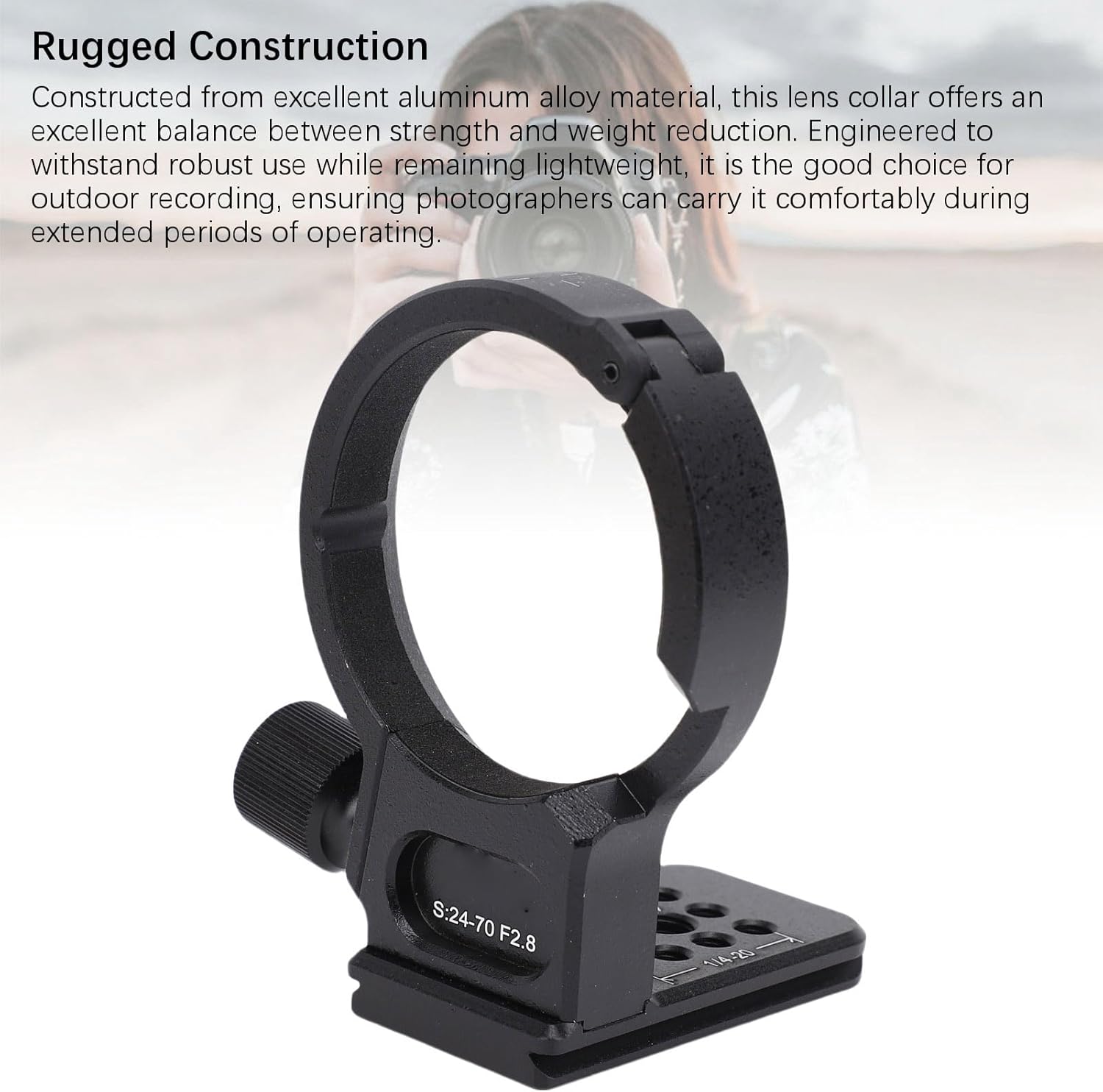 Lens Collar Support Bracket, Multi Thread Oversized Base for 24-70mm F2.8 DG DN Art, 85mm F1.4 DG DN, with 1/4" & 3/8" Mounts