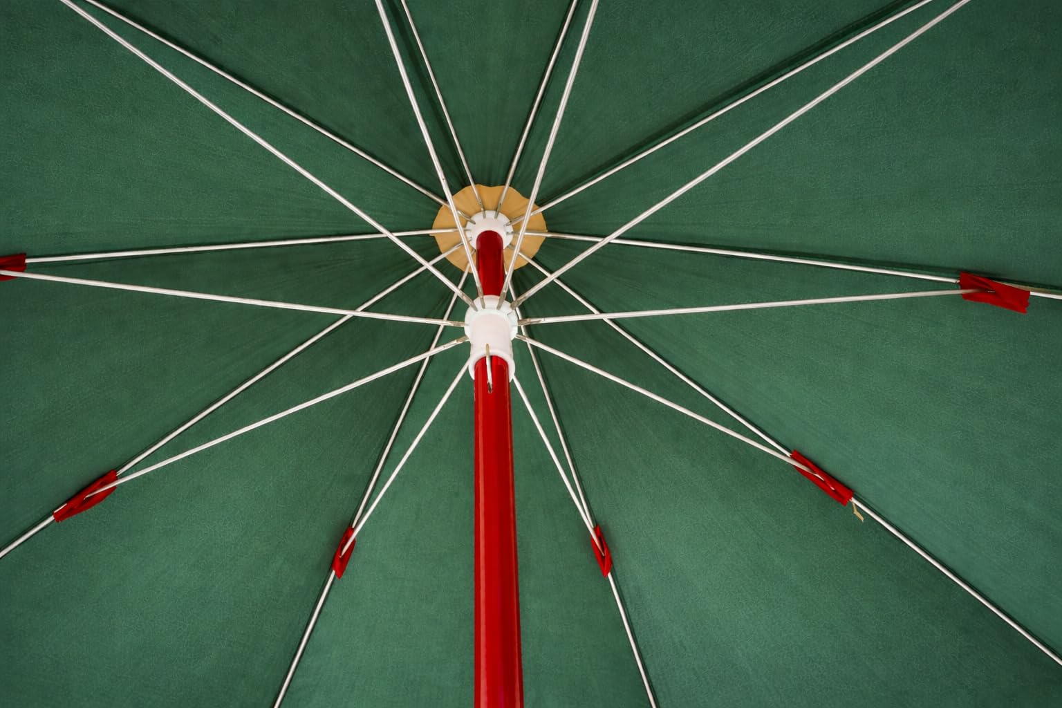 KUMCO Outdoor Garden Umbrella | 8 Feet Diameter | 10 Ribs | Round | Pongee Waterproof Fabric | Steel Shaft | Manual Push-up | Green Colour | Base not included 1