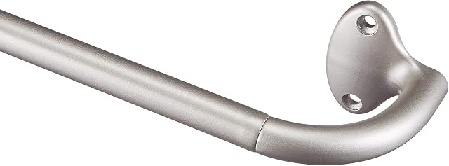Amazon Basics Extendable Room Darkening Blackout Curtain Rod with Curved Pole - 71 to 122cm, Nickel