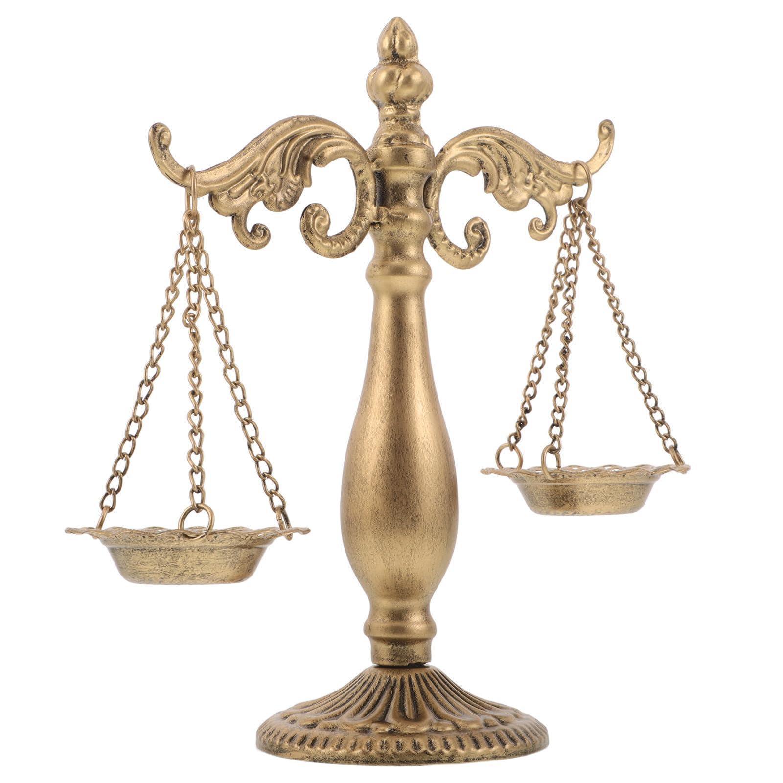 Angoily Escultura de Hierro Decorativo Vintage en Forma de Balanza de Libra, Accesorio de Almacenamiento para Oficina y Escritorio, Adecuado para Estudiantes de Derecho