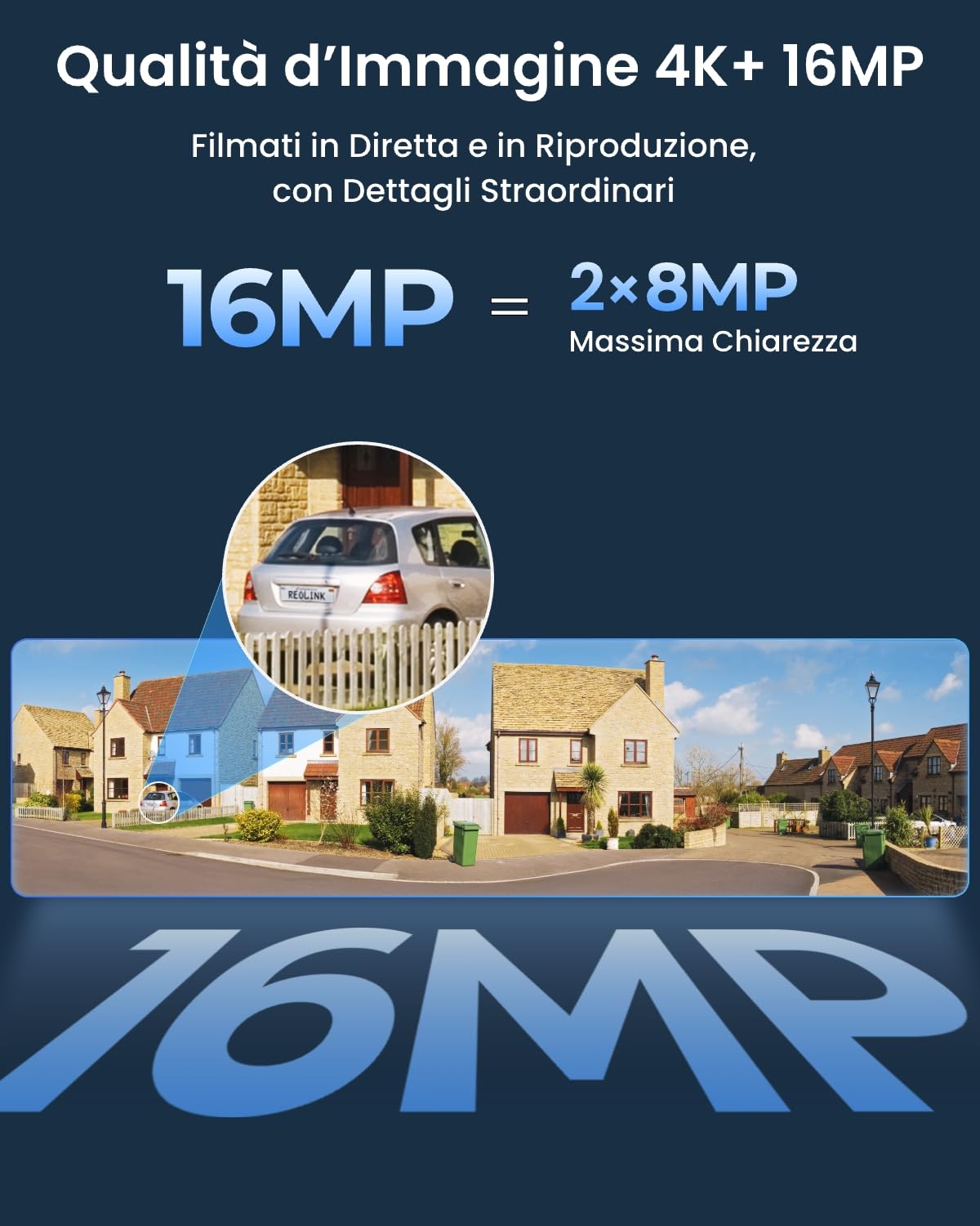 Reolink PoE 16MP Telecamera Esterno, Doppio Obiettivo per Vista Panoramica 180°, Antivandalo IK10, Visione Notturna Infrarossa/a Colori, Rilevamento Uomo/Veicolo/Animale, Audio a 2 Vie, Duo 3V PoE