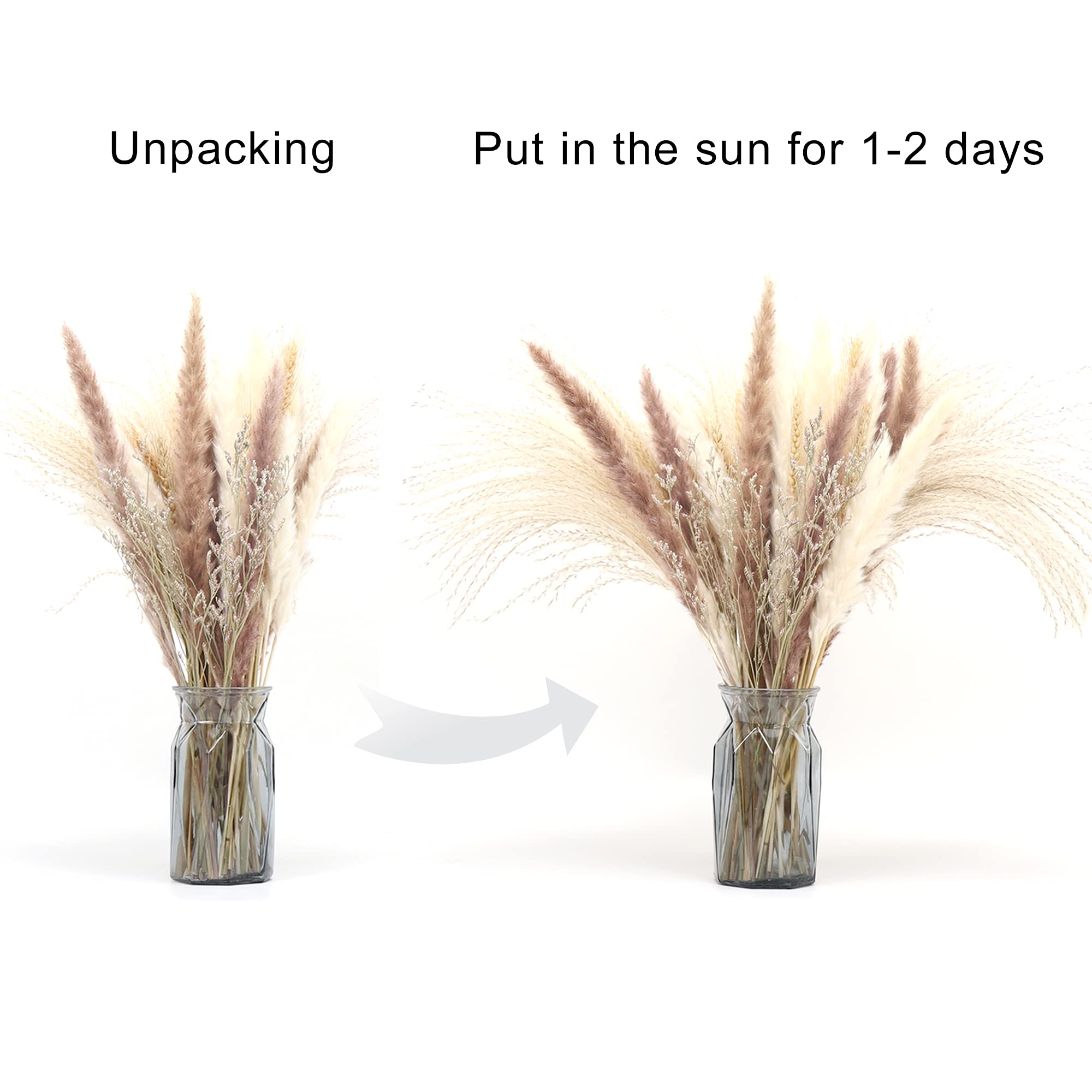 70Pcs Boho Pampas Grass Large,Fluffy Artificial Pampas Grass Decor Tall