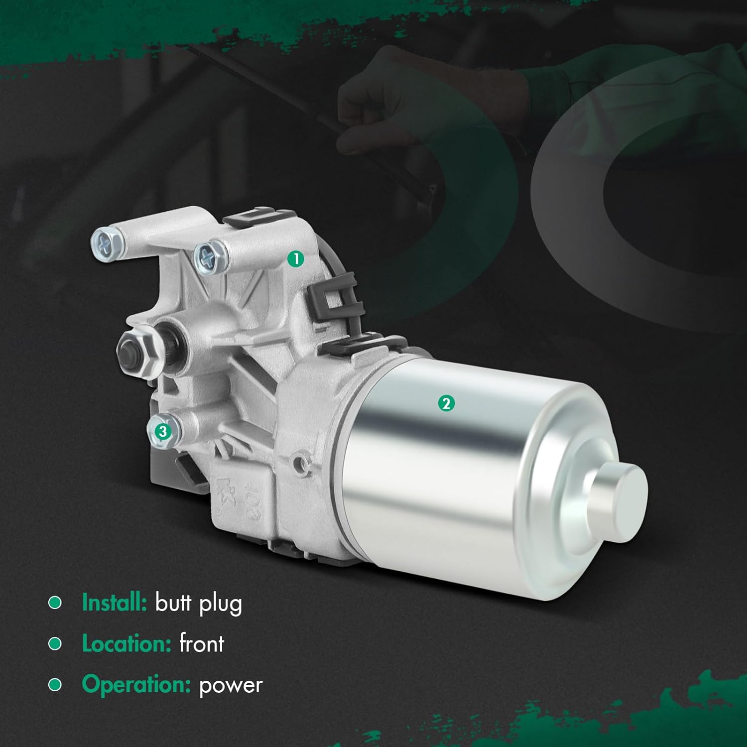 Front Windshield Wiper Motor Compatible for 2011-2016 For Volkswagen For Jetta, wiper motor replacement 5C7955113D,4—Pin