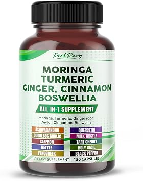 Moringa, Turmeric, Ginger Root, Ceylon Cinnamon, Boswellia