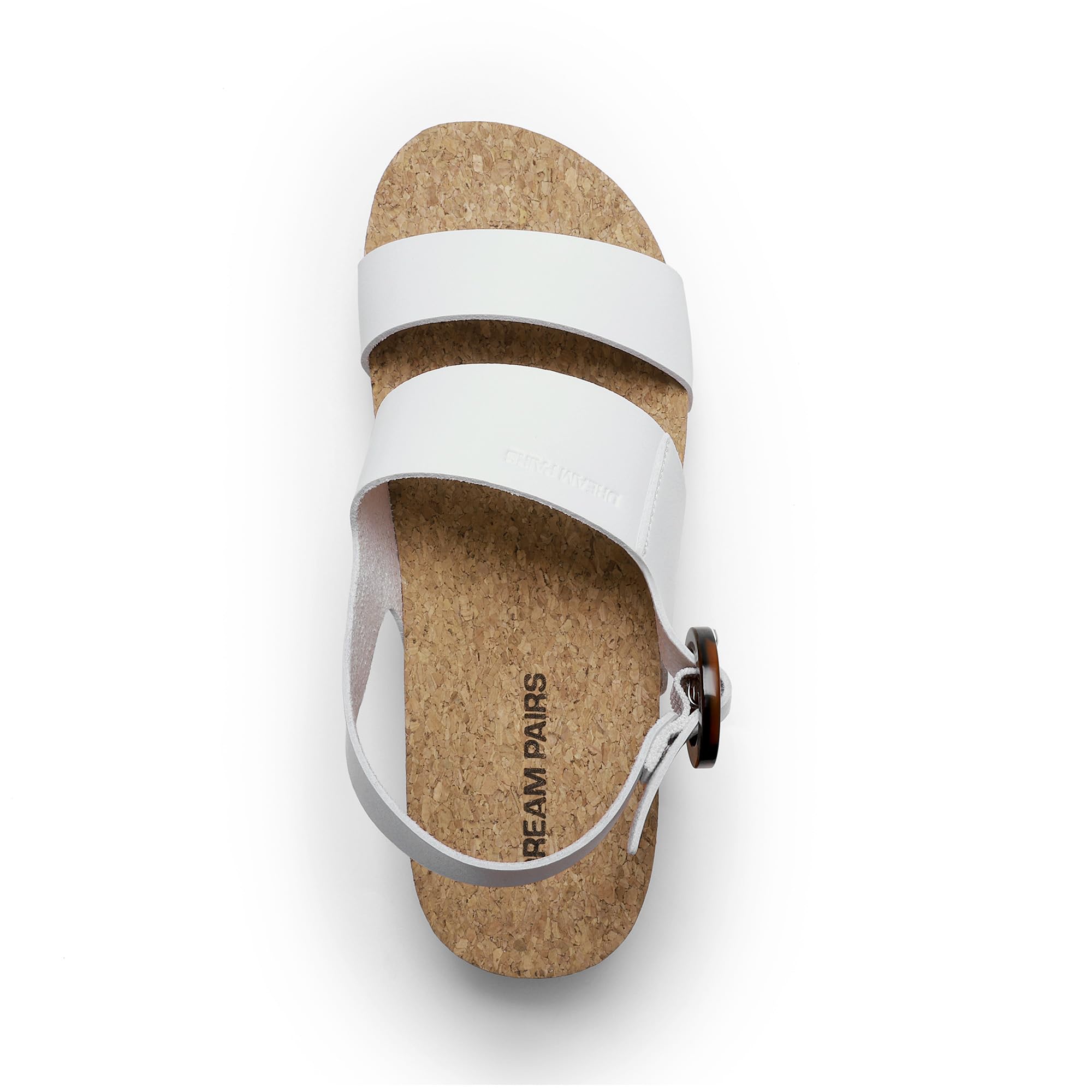DREAM PAIRS Sandali ortopedici da donna con piattaforma di supporto per arco plantare, comodi, soletta in sughero, zeppe basse, sandali piatti estivi con fibbia carina, zeppe per la spiaggia