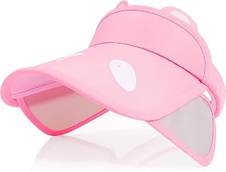 Sun Visors Hats for Girls, Kids Adjustable Summer Hats Cap with Retractable Brim, UV Protection Sports Hat