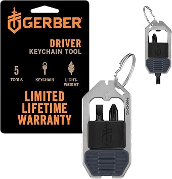Gerber Gear 5 in 1 EDC Multi-Tool Bottle Opener Driver Key Chain, Urban