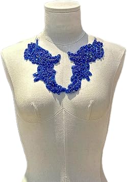 Handmade Jewel Blue Applique, Rhinestone Applique for Dresses, Gowns, Clothing, Bags, Jewellery and Other Decorative Accessories Jewel Blue-5